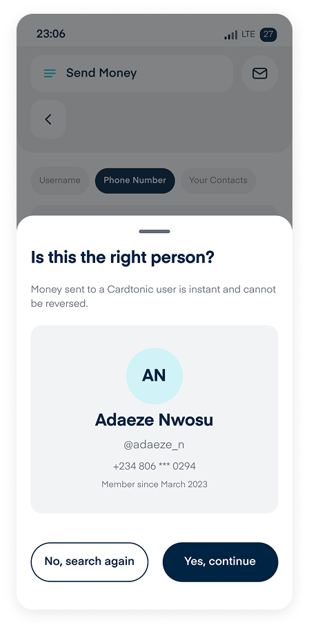 Recipient verification, is this the right person