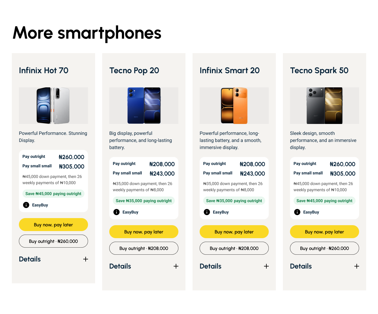 More smartphones after: outright and pay small small prices on each card