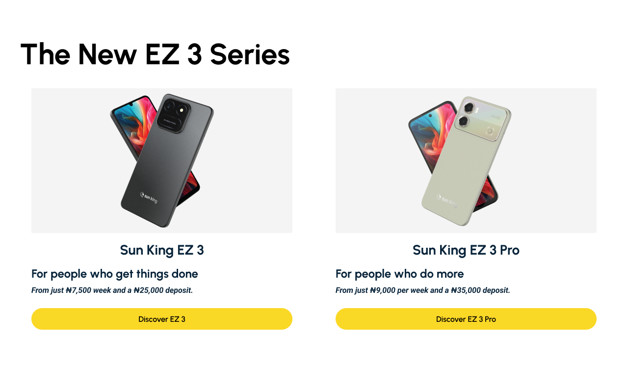 EZ 3 Series cards before: weekly price and deposit only