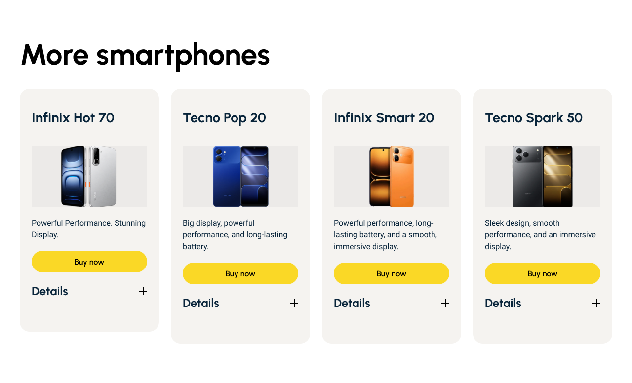More smartphones before: no price in view