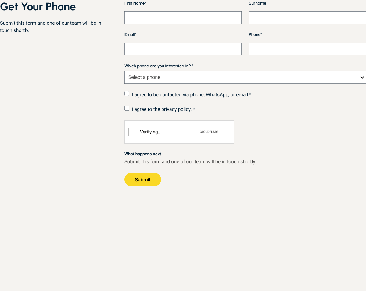 After: empty by default, with a label on every field